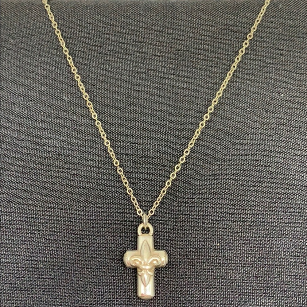 Brighton Fleur De Lis Cross Pendant Necklace